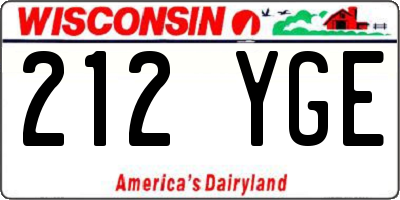 WI license plate 212YGE