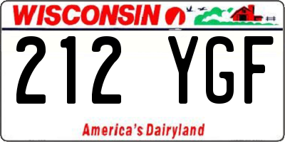 WI license plate 212YGF
