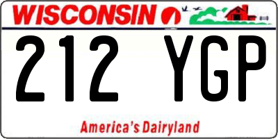 WI license plate 212YGP