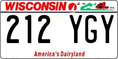 WI license plate 212YGY