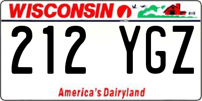 WI license plate 212YGZ