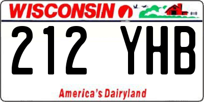 WI license plate 212YHB