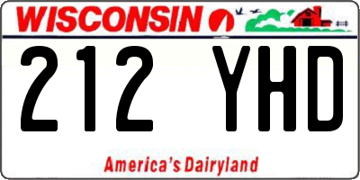 WI license plate 212YHD