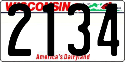 WI license plate 2134