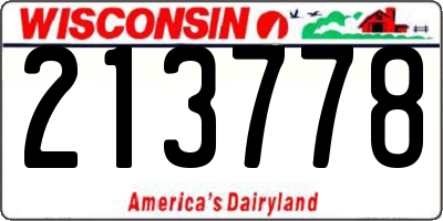 WI license plate 213778