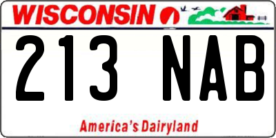 WI license plate 213NAB