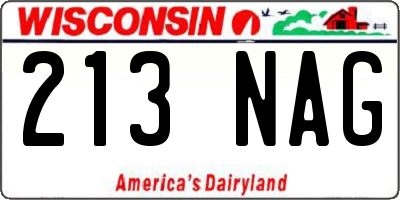 WI license plate 213NAG