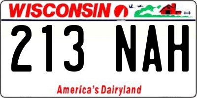 WI license plate 213NAH