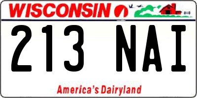 WI license plate 213NAI