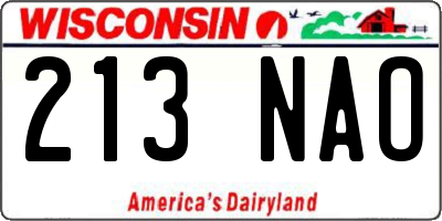 WI license plate 213NAO