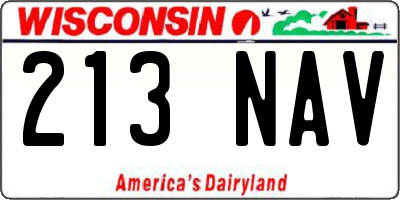 WI license plate 213NAV