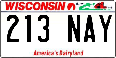 WI license plate 213NAY