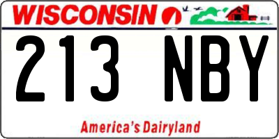 WI license plate 213NBY