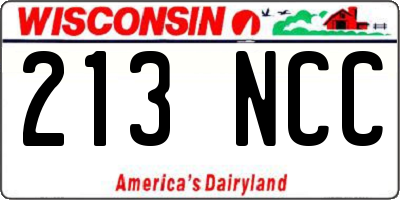 WI license plate 213NCC