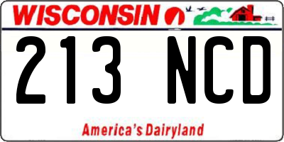 WI license plate 213NCD
