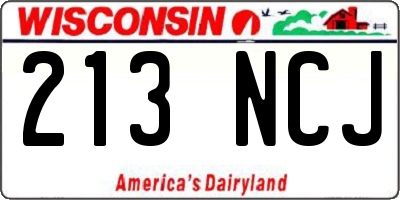 WI license plate 213NCJ