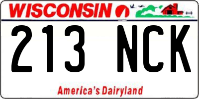 WI license plate 213NCK