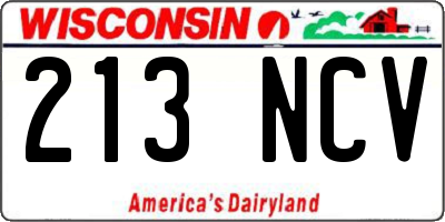 WI license plate 213NCV
