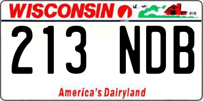 WI license plate 213NDB