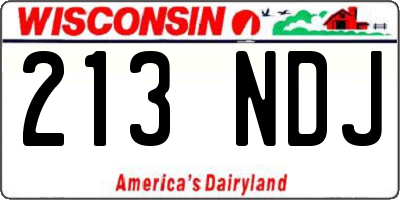 WI license plate 213NDJ