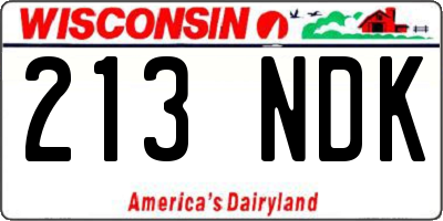 WI license plate 213NDK