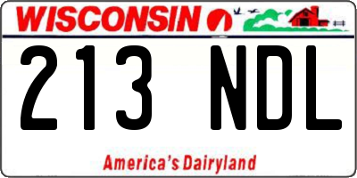 WI license plate 213NDL