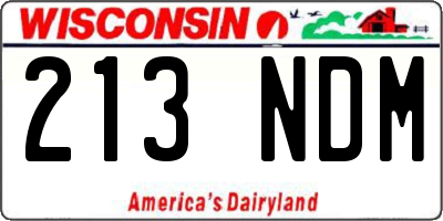 WI license plate 213NDM