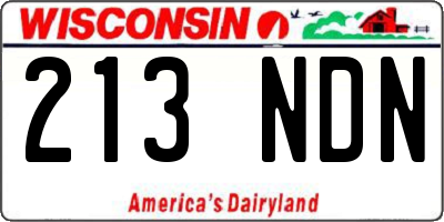 WI license plate 213NDN
