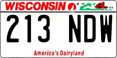 WI license plate 213NDW