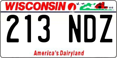 WI license plate 213NDZ