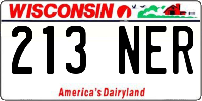 WI license plate 213NER