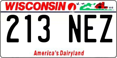 WI license plate 213NEZ