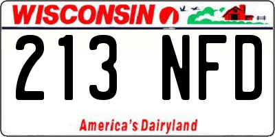 WI license plate 213NFD