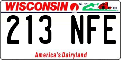 WI license plate 213NFE
