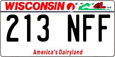 WI license plate 213NFF