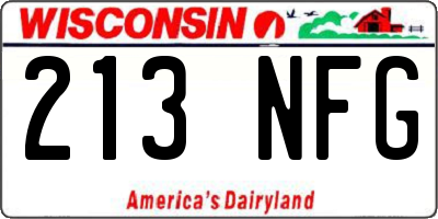 WI license plate 213NFG