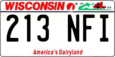 WI license plate 213NFI