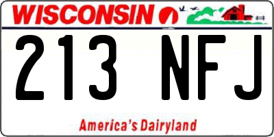 WI license plate 213NFJ