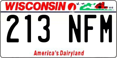 WI license plate 213NFM