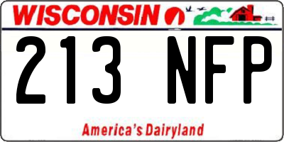 WI license plate 213NFP