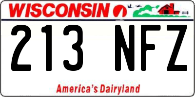 WI license plate 213NFZ