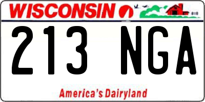 WI license plate 213NGA