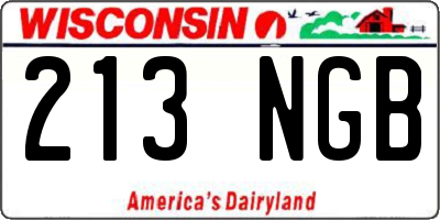 WI license plate 213NGB