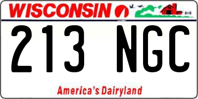 WI license plate 213NGC