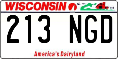 WI license plate 213NGD