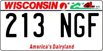WI license plate 213NGF