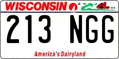 WI license plate 213NGG