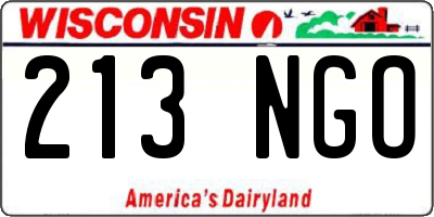 WI license plate 213NGO