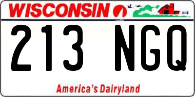 WI license plate 213NGQ