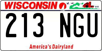 WI license plate 213NGU